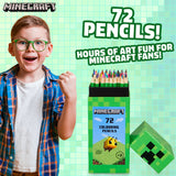 Minecraft Colouring Pencils Set for Kids 72 Pencils Colouring Box Creeper Design - Get Trend