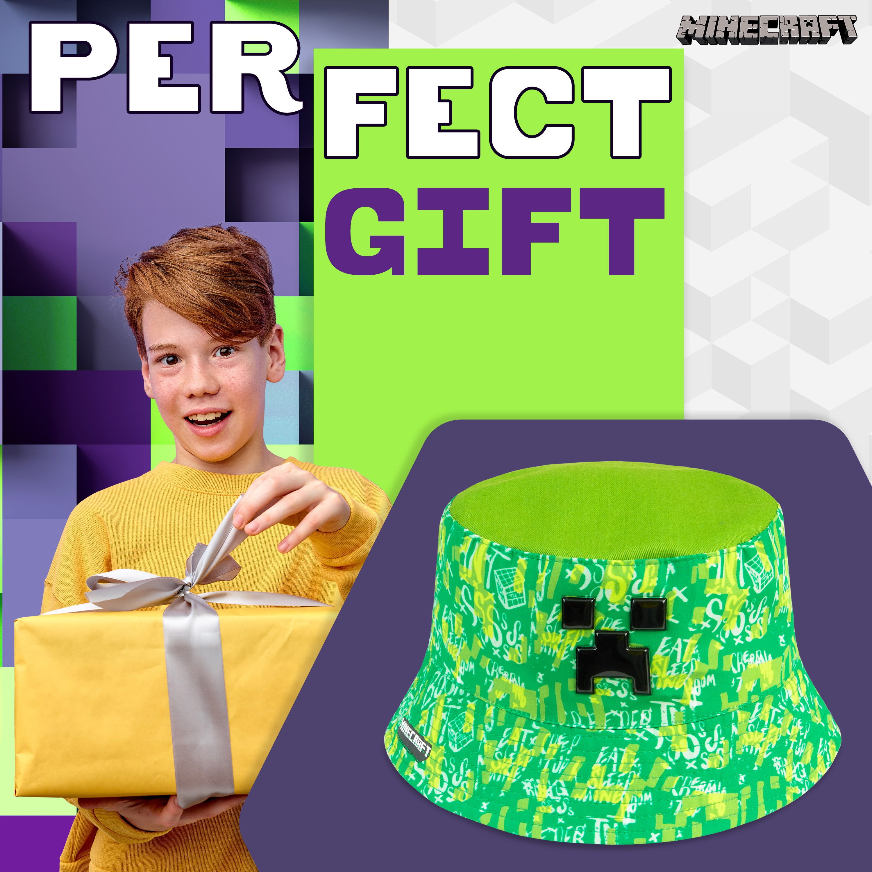 Minecraft Bucket Hat  for Boys - Eat, Sleep, Repeat Bucket Hat for Kids - Get Trend