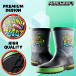 Minecraft Kids Wellies, Gamer Wellington Boots for Boys and Girls - Get Trend