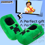 Minecraft Boys Slippers, Cosy Creeper Indoor House Shoes - Gamer Gifts for Boys