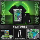 Minecraft Boys Short Pyjamas Set Breathable 2 Piece Loungewear Set - Get Trend