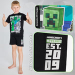 Minecraft Boys Short Pyjamas Set Breathable 2 Piece Loungewear Set - Get Trend