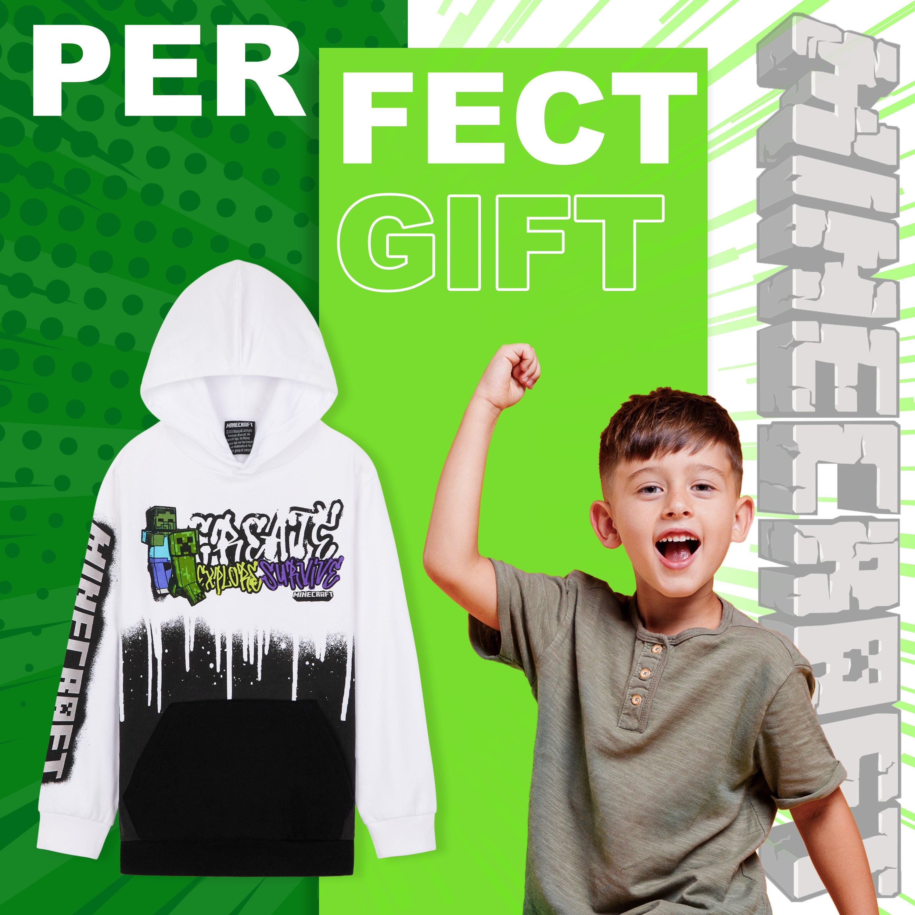 Minecraft Hoodie for Boys and Teenagers - Creeper Boys' Hoodies - Get Trend