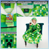 Minecraft Fleece Hoodie Blanket for Kids - Green - Get Trend