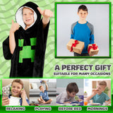 Minecraft Fleece Hoodie Blanket for Kids - Black/Green - Get Trend