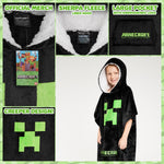 Minecraft Fleece Hoodie Blanket for Kids - Black/Green - Get Trend