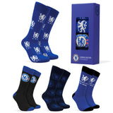 Chelsea F.C. Socks for Men, 4 Pack Breathable Socks Supporters' Gear - Gifts for Men