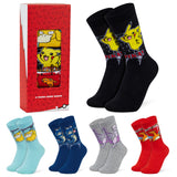 Pokemon Boys Calf Socks, Pikachu Soft Breathable Kids Socks Pack of 5