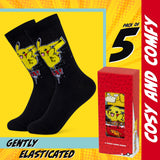 Pokemon Boys Calf Socks, Pikachu Soft Breathable Kids Socks Pack of 5