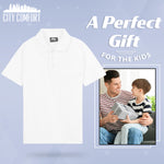 CityComfort White Polo Shirt Boys and Girls, Plain Short Sleeve T Shirt - Get Trend