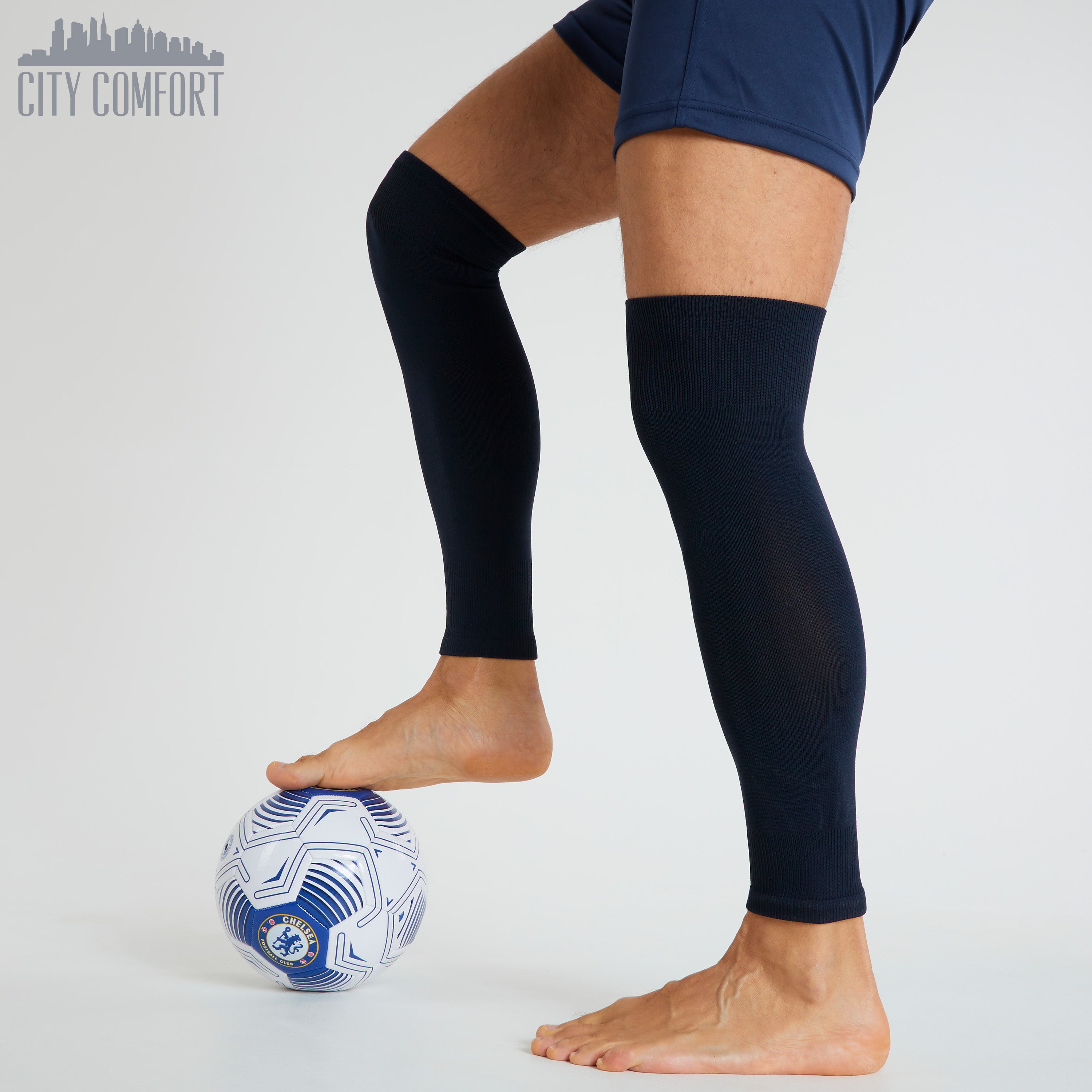 Football Sock Sleeves for Men and Teenagers - Leg Warmers Shin Guard Sleeves - Get Trend