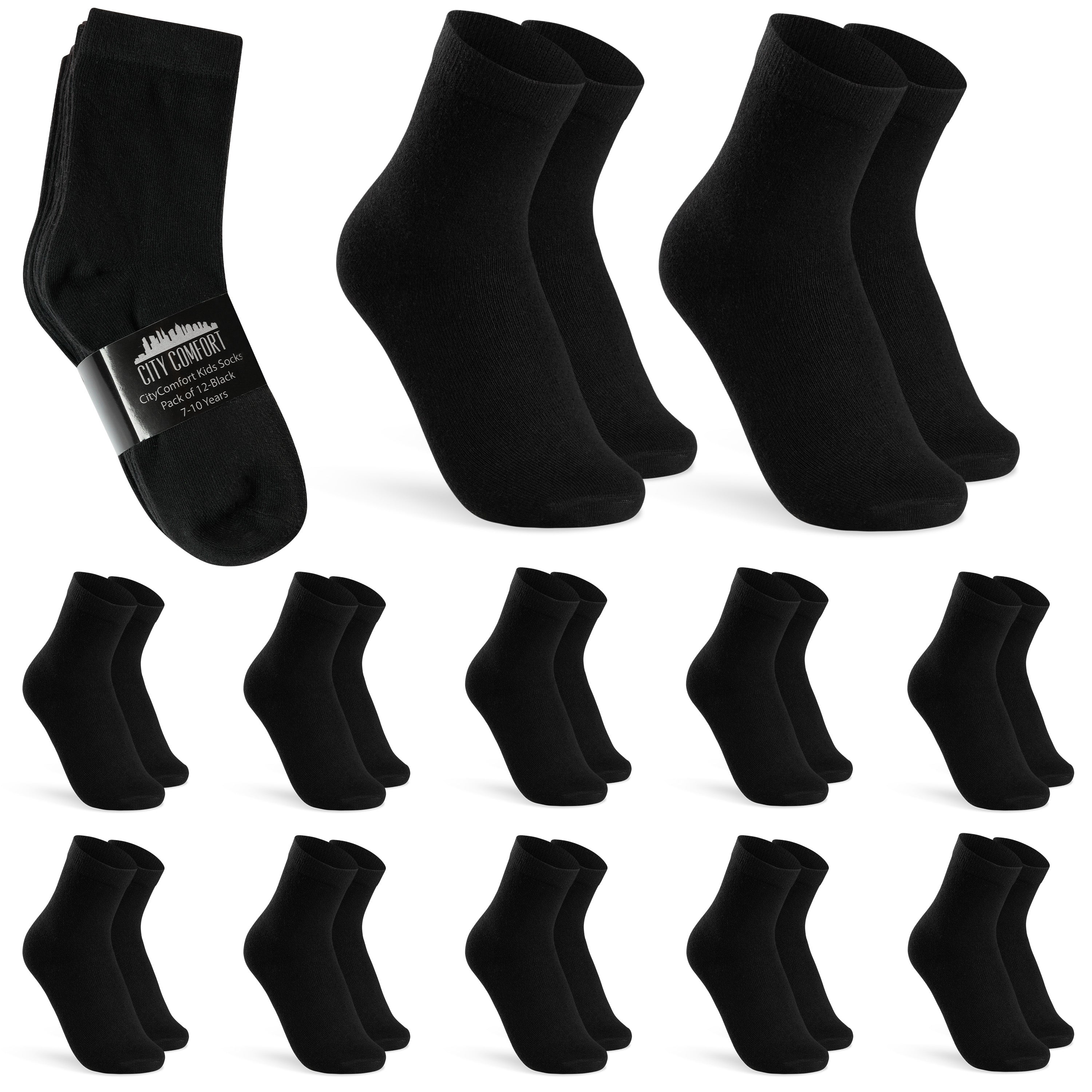 CityComfort Boys Calf Socks - Pack of 12 - Get Trend