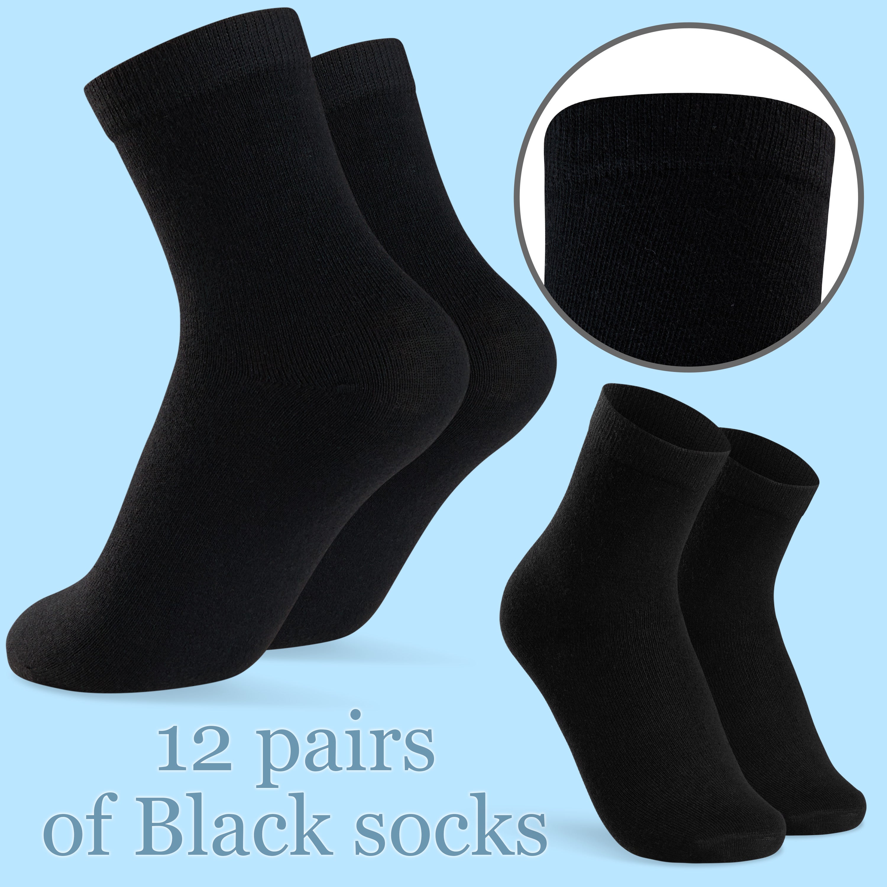 CityComfort Boys Calf Socks - Pack of 12 - Get Trend