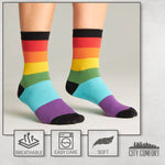 CityComfort Calf Socks for Women and Teenagers - Rainbow - Pack of 6 - Get Trend