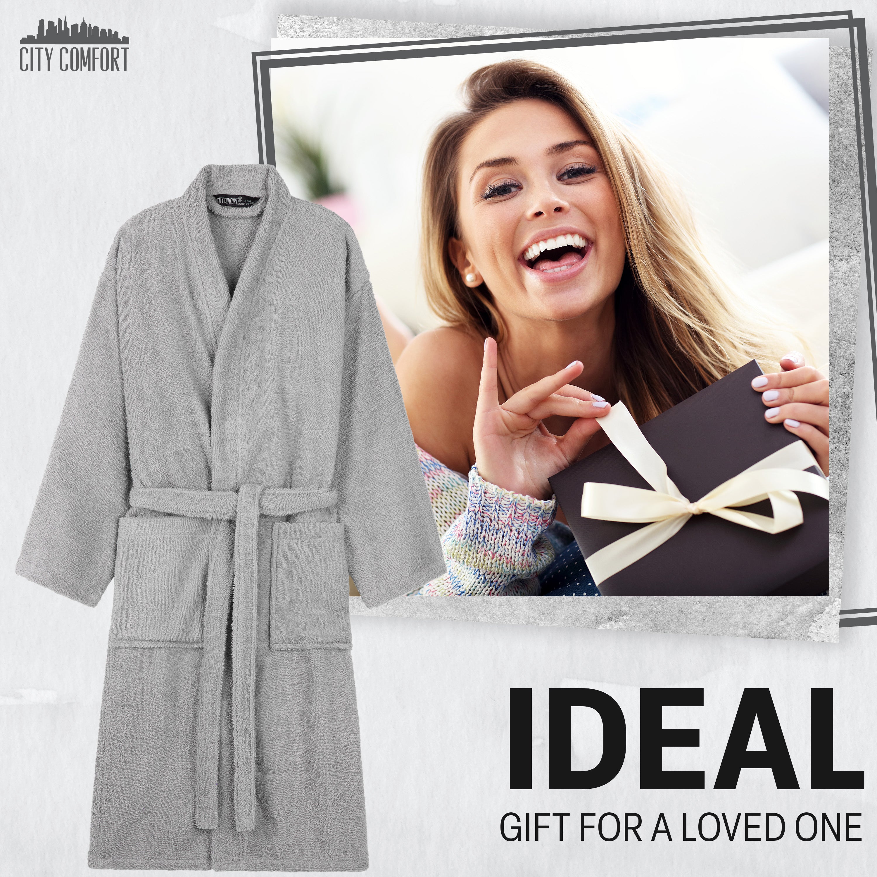 Bath Robes for Women - Absorbent Cotton Terry Towelling Bathrobe - Get Trend