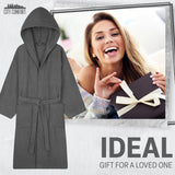 Hooded Bath Robes for Women - Absorbent Cotton Terry Towelling Bathrobe - Get Trend