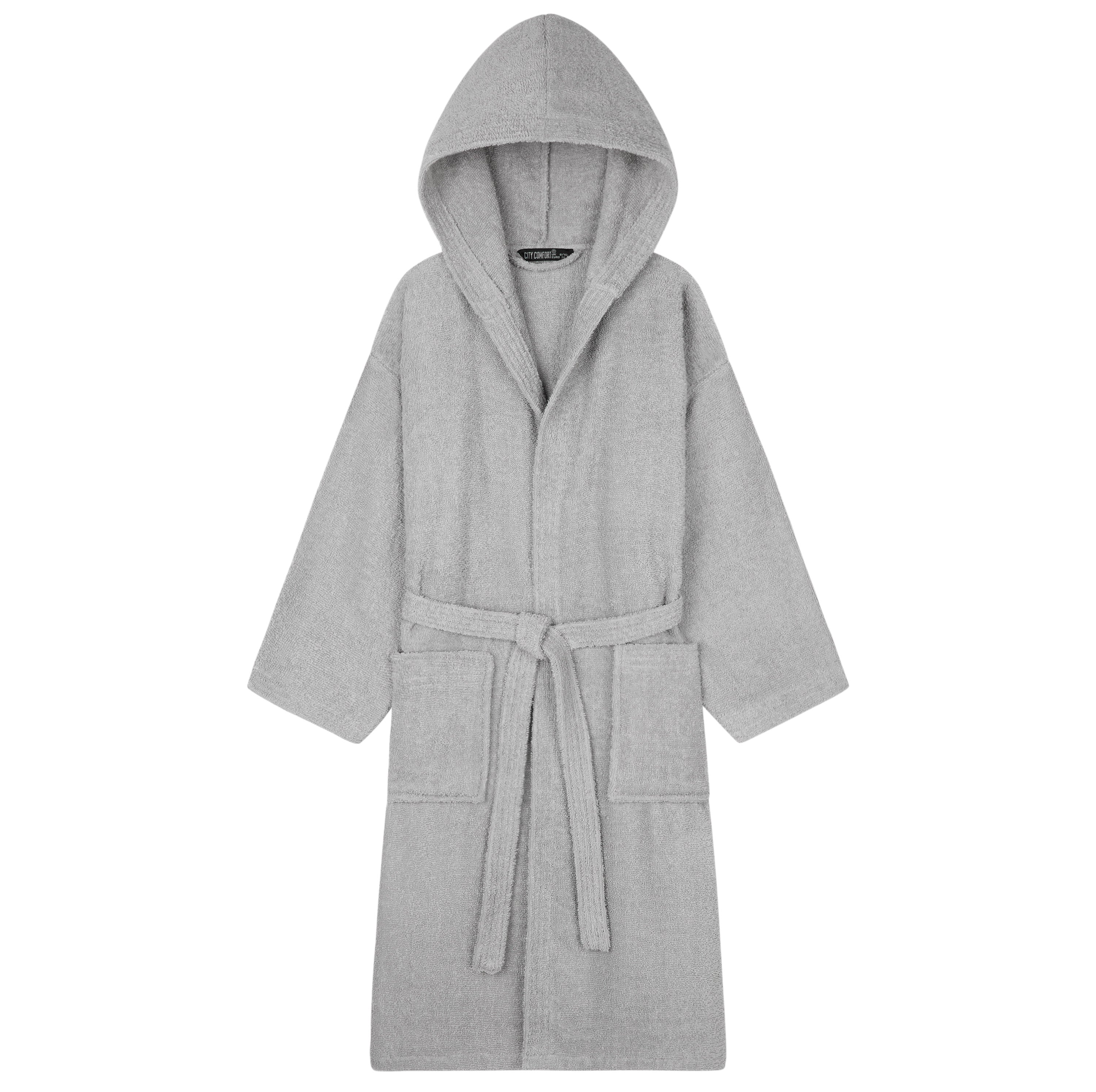 Hooded Bath Robes for Women - Absorbent Cotton Terry Towelling Bathrobe - Get Trend