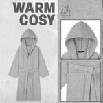 Hooded Bath Robes for Women - Absorbent Cotton Terry Towelling Bathrobe - Get Trend