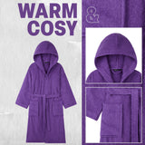 Hooded Bath Robes for Women - Absorbent Cotton Terry Towelling Bathrobe - Get Trend