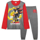 SONIC THE HEDGEHOG, Shadow Boys Long Sleeve Pyjama Set, Cosy Nightwear Soft PJs Loungewear Sleepwear, Gaming Gifts for Boys