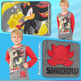 SONIC THE HEDGEHOG, Shadow Boys Long Sleeve Pyjama Set, Cosy Nightwear Soft PJs Loungewear Sleepwear, Gaming Gifts for Boys