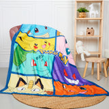 Pokemon Soft Fleece Bed Blanket, Warm Bed Throw 150 x 130cm for Sofa Cosy Bedroom Accessories Sleepover, Anime Gifts for Kids