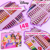 Disney Art Set for Kids 130+ Pieces Colouring Pencils - Multi Princess Set - Get Trend