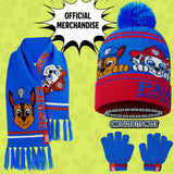 Paw Patrol Boys Winter Accessories Set, Beanie Scarf Gloves - Gifts for Boys