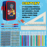 Paw Patrol Filled Pencil Case Multiple Zipped Compartments School Stationery Set - Get Trend