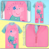 Peppa Pig Girls Swimming Costume Summer Holiday Essentials Short Sleeve Swimwear - Get Trend