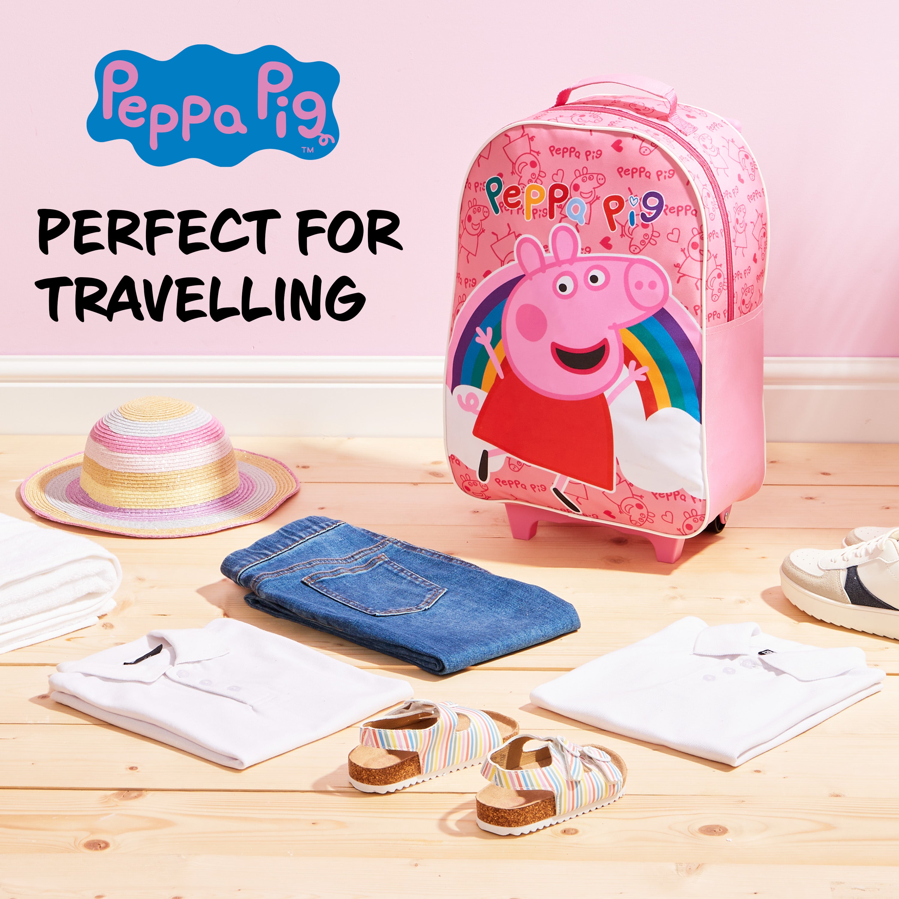 Peppa Pig Suitcase for Girls Carry On Travel Bag with Wheels - Get Trend