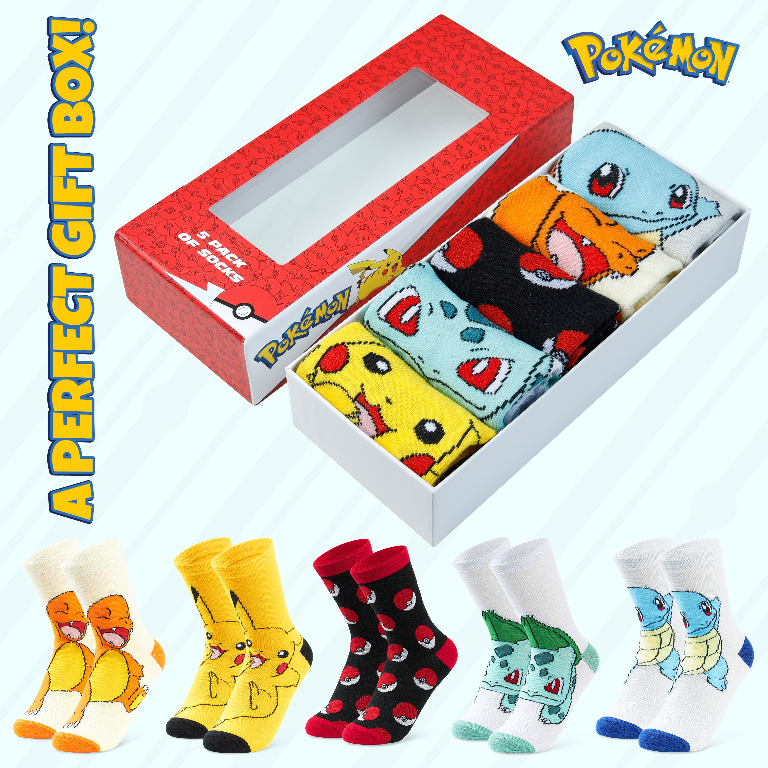 Pokemon Boys Socks 5 Pack Pikachu Ankle Socks, Kids Socks 5 Pack - Get Trend