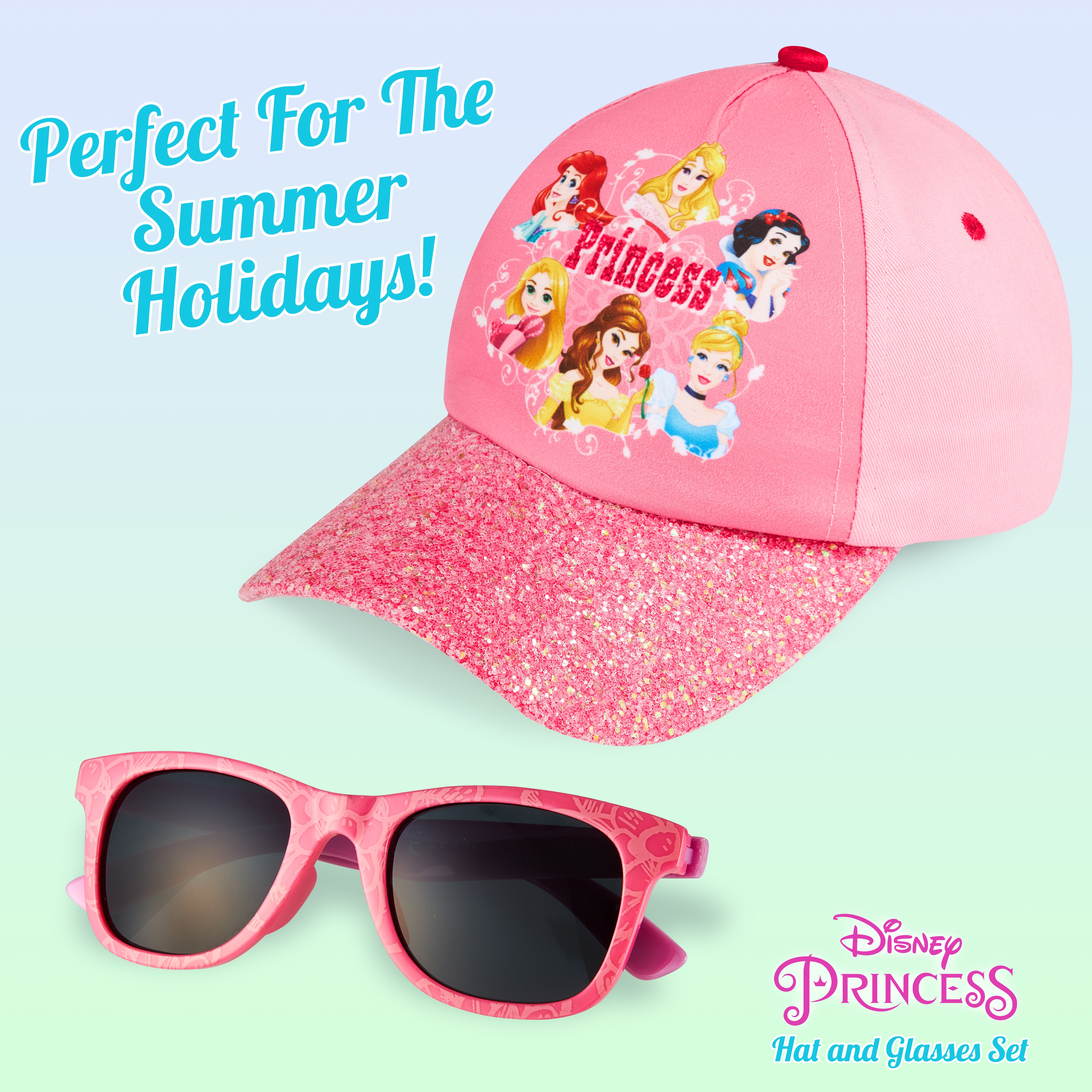 Disney Princess Baseball Cap & Kids Sunglasses, Girls Sun Hat & Sunglasses - Get Trend