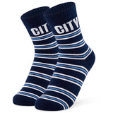 Manchester City FC Boys Socks - Pack of 5 Crew Socks for Boys - Get Trend