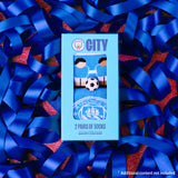 Manchester City F.C. Men 2-Pack Calf Length Socks with Mini Football, Breathable & Comfy