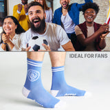 Manchester City F.C. Men 2-Pack Calf Length Socks with Mini Football, Breathable & Comfy