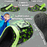 Minecraft Boys Winter Clogs Fleece Lining & Charms, Kids Teens