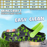 Minecraft Boys Winter Clogs Fleece Lining & Charms, Kids Teens