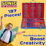 SONIC THE HEDGEHOG Art Set for Kids with 137 Pcs, Art Supplies - Gifts for Boys