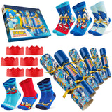 Sonic The Hedgehog Christmas Crackers with Gifts Set of 6 Socks Inside for Kids - Get Trend