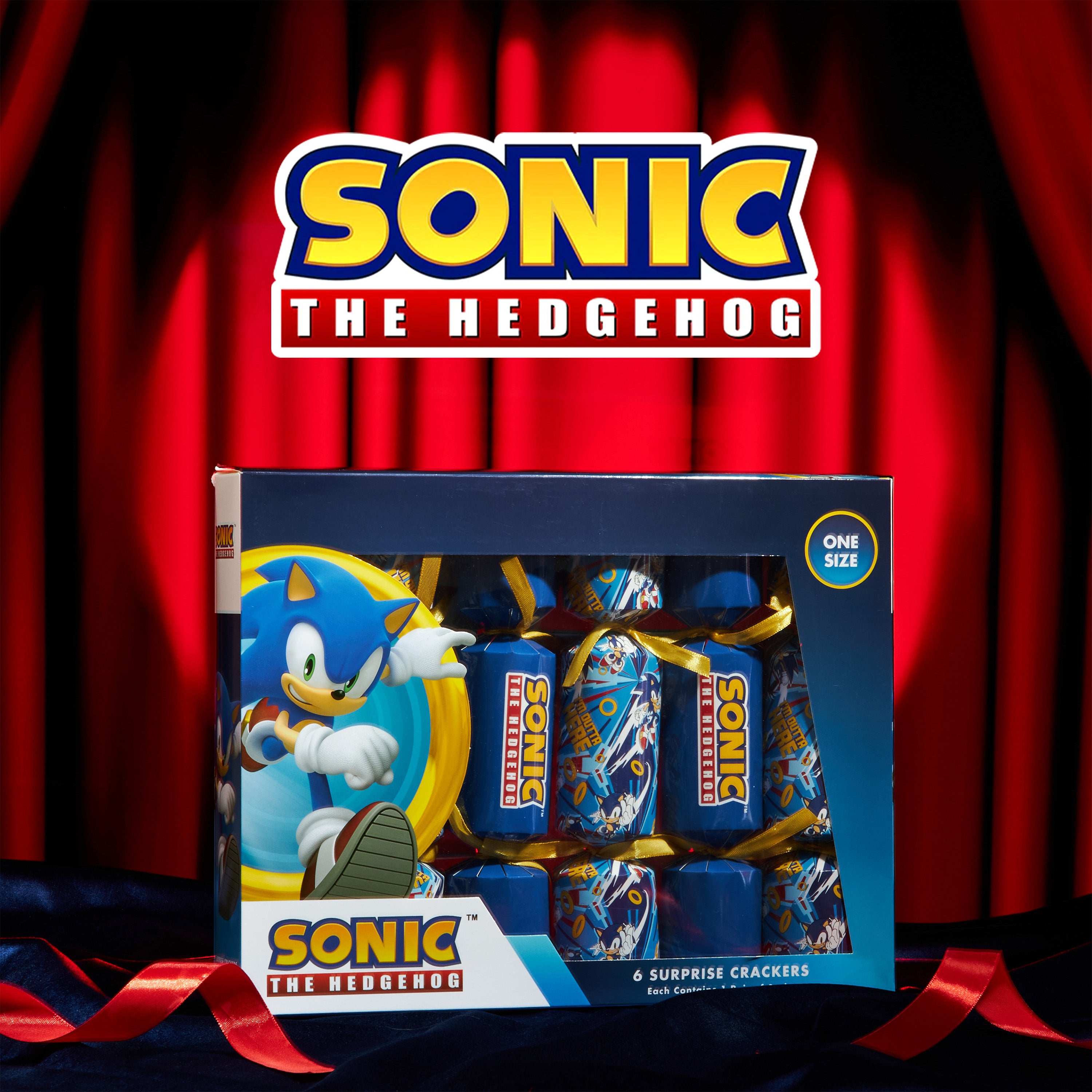 Sonic The Hedgehog Christmas Crackers with Gifts Set of 6 Socks Inside for Kids - Get Trend