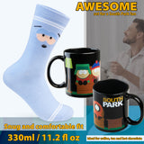 South Park Mug and Socks Gift Set, Calf Socks and 330ml Ceramic Coffee & Tea Mug