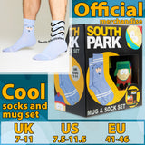 South Park Mug and Socks Gift Set, Calf Socks and 330ml Ceramic Coffee & Tea Mug