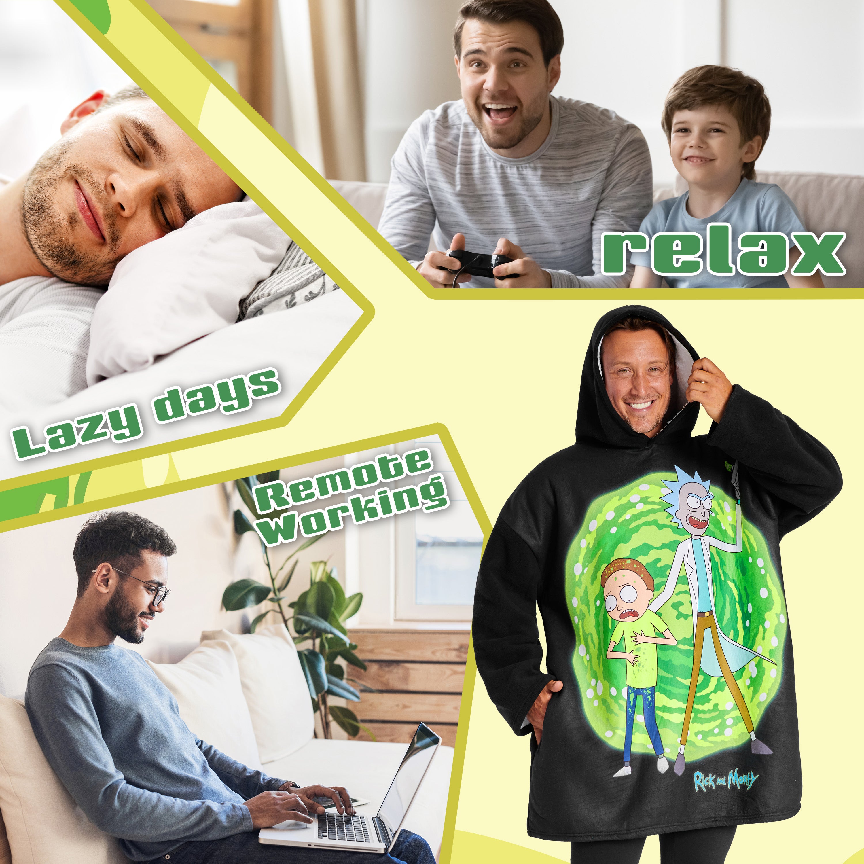 RICK AND MORTY Blanket Hoodie for Men and Teenagers - Get Trend