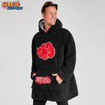 Naruto Blanket Hoodie for Men - Black/Red - Get Trend