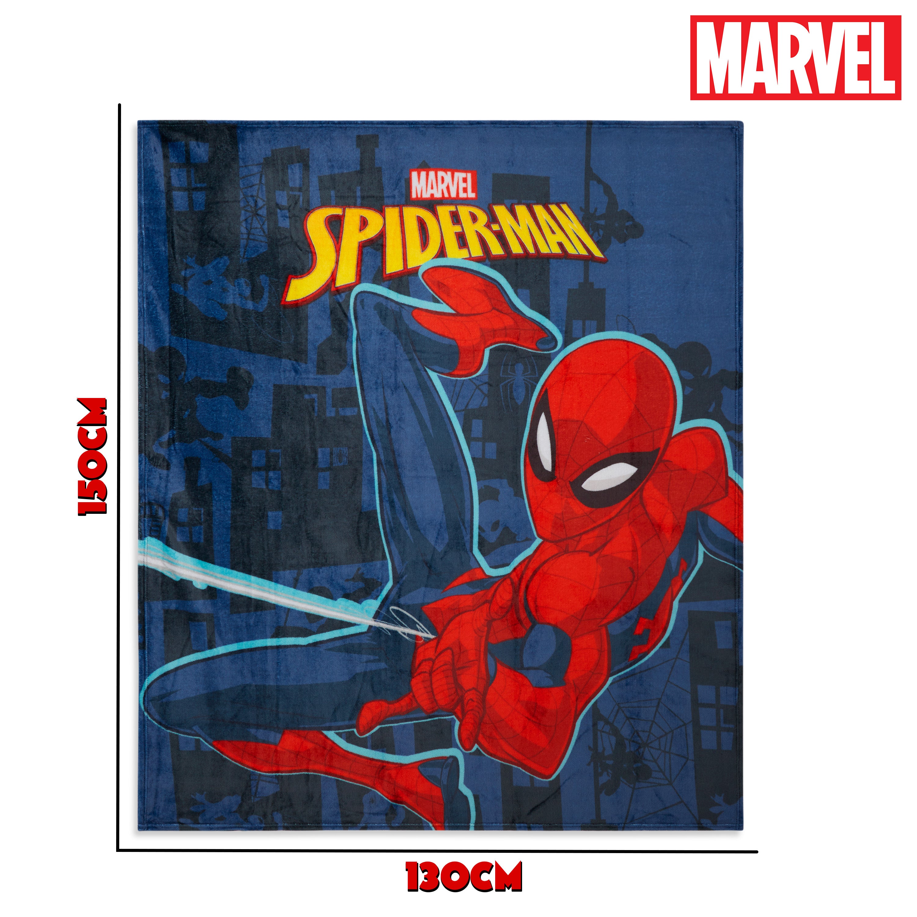 Marvel Spiderman Super Soft Fleece Blanket - Blue Spiderman - Get Trend