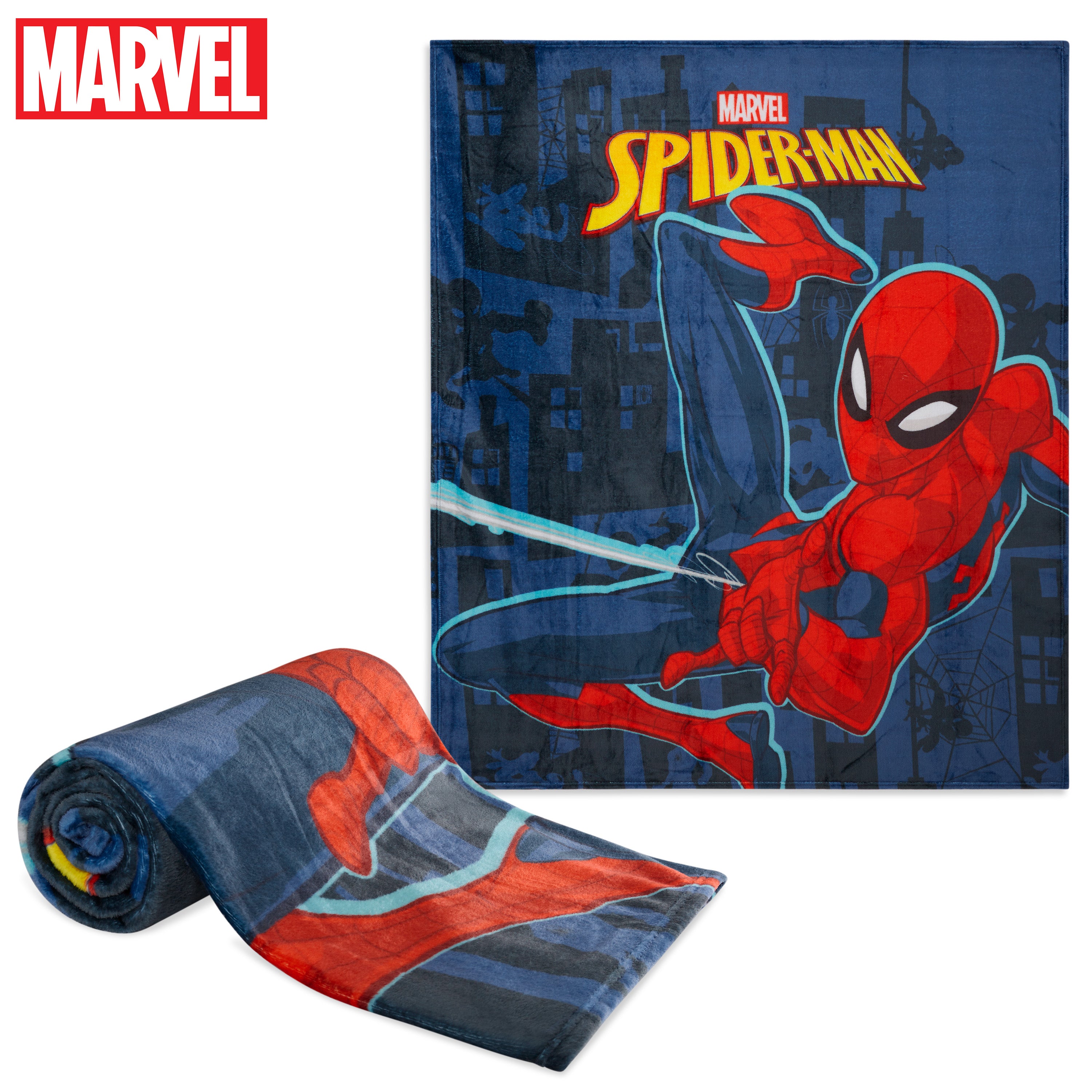 Marvel Spiderman Super Soft Fleece Blanket - Blue Spiderman - Get Trend