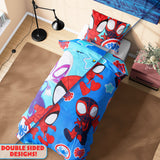 Marvel Spiderman Duvet Cover and Pillowcase Set Kids Teens Bedding Bedroom Accessories - Single Size (Blue Spidey)