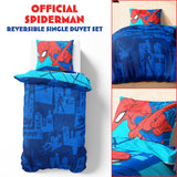 Marvel Spiderman Duvet Cover and Pillowcase Set Kids Teens Bedding Bedroom Accessories - Single Size (Blue Spiderman)