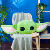 Disney Mandalorian Baby Yoda 3D Plush Pillow Cushions for Bed, Kids Bedroom Accessories 94 x 39cm - Star Wars Gifts for Boys (Green)